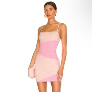 REVOLVE Pink and Cream Mini Dress